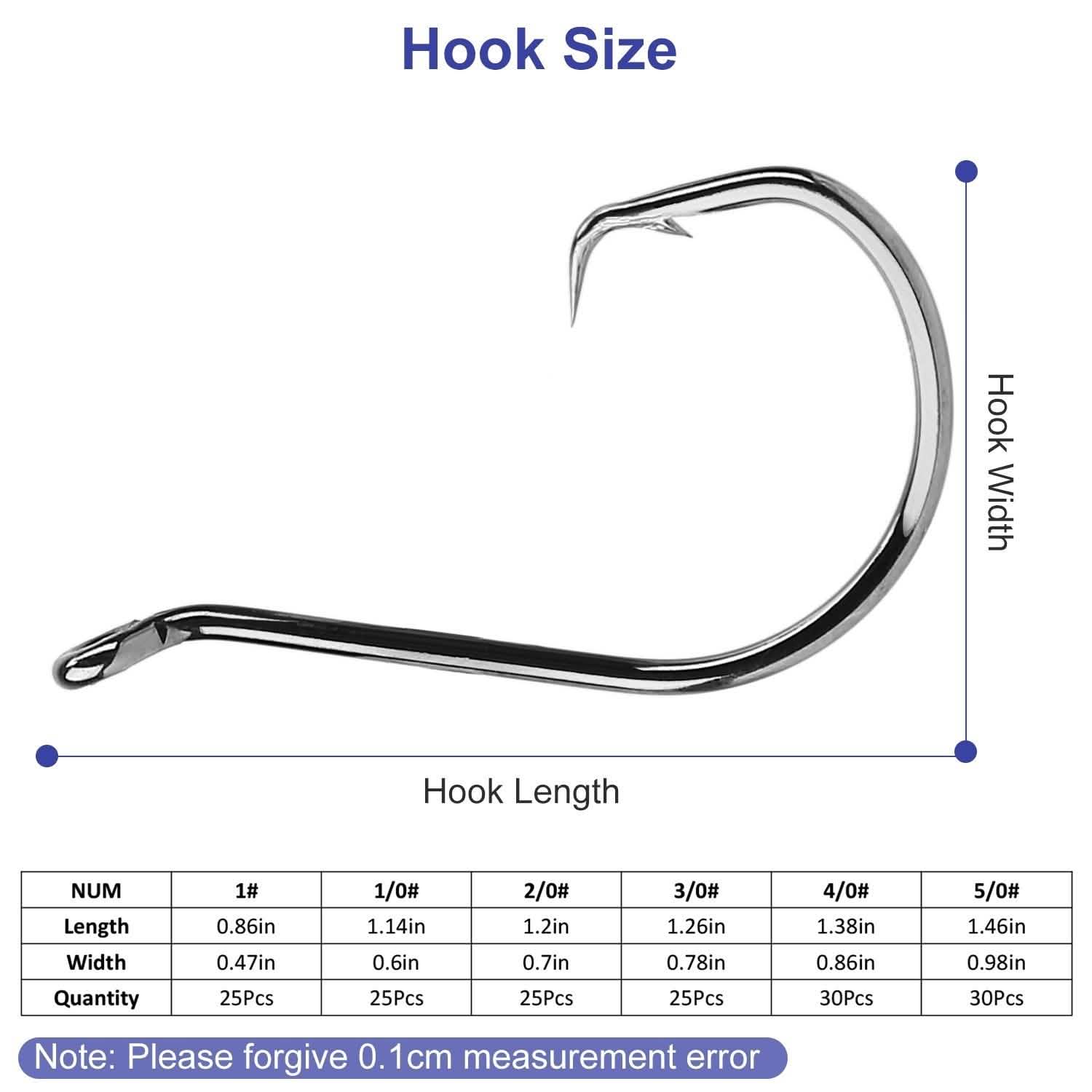 160-Piece: Offset Fishing Hooks Kit