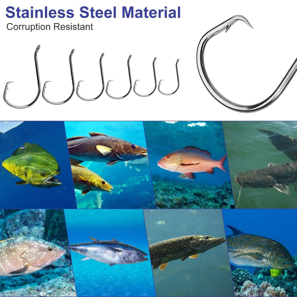 160-Piece: Offset Fishing Hooks Kit