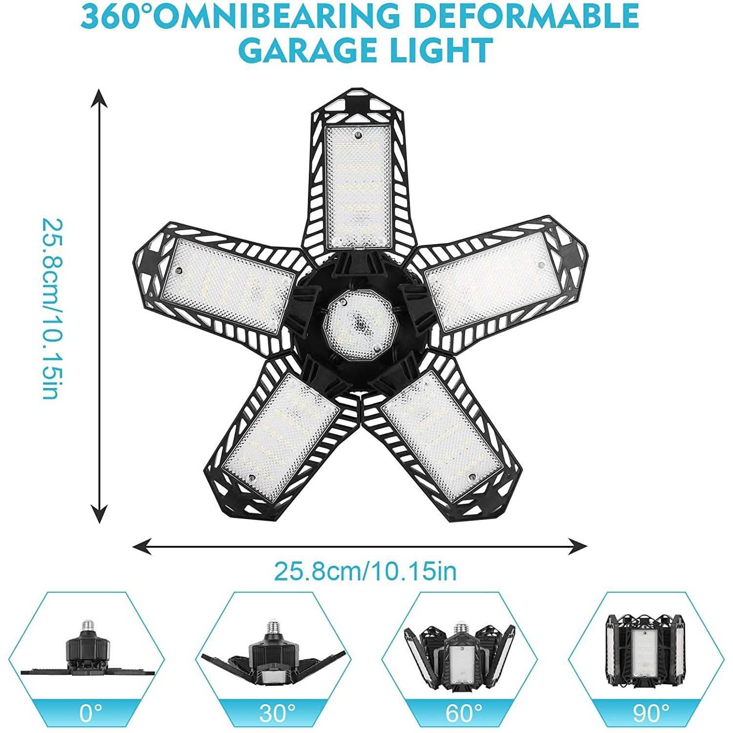 16000LM Garage Light with 6 LED Garage Ceiling Lights Panels