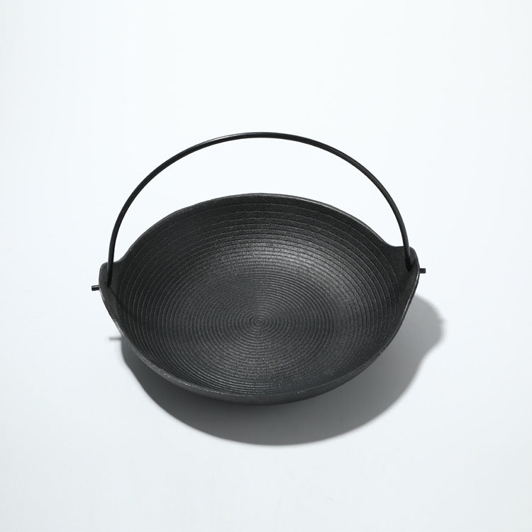 Cast Iron Barbecue Charcoal Oven Japanese Shouxi Hanging Pot Single Dry Pot Solid Alcohol Oven Household Square Stove Small Hot Pot