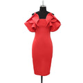 Sling Ruffled High Waist Bag Hip Plus Size Dress