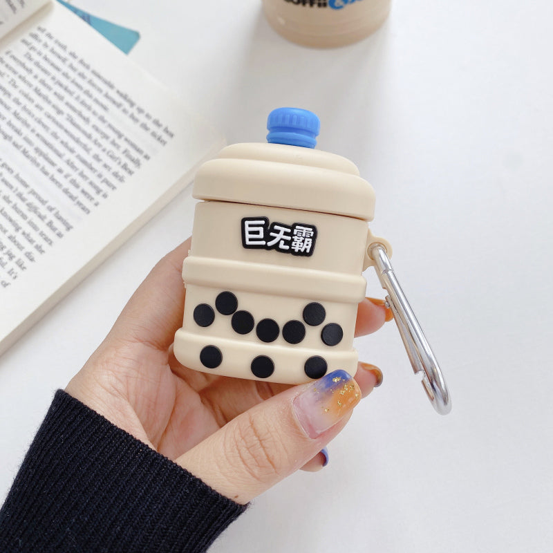 Compatible with Apple, Compatible with Apple , Ins Pearl Milk Tea Suitable For Airpods1 2 Generation Protective Cover Apple Pro3 Earphone Cover Silicone Anti-Falling Cute