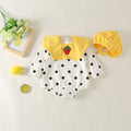 Toddler Girl Polka Dot Doll Collar Detachable Fart One-Piece Romper Romper