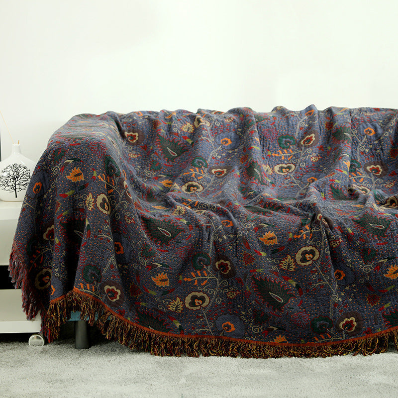 Japanese-Style Cotton Four-Layer Double-Sided Sofa Cover Cloth Towel Quilt Sofa Cushion Cover Blanket