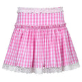 Women S Sexy High Waist Plaid Lace Pleated Skirt Skirt