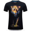 3D Night Leopard Pattern Short-sleeved T-shirt Trend Men's 3D Printing Plus Fat Plus Size T-shirt Half-sleeved