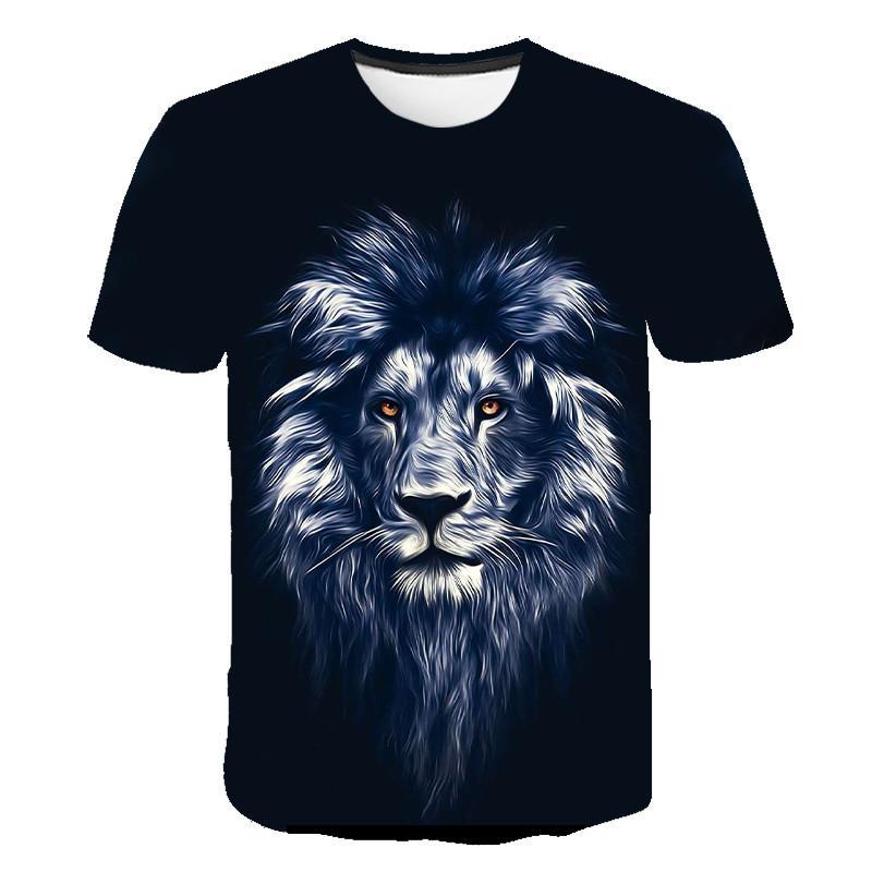 Urban Safari Men's Lion T-Shirt - 3D Printed Animal Graphic Tee, Gold/Black Streetwear, Short Sleeve Crew