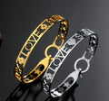 Stainless Steel Gold Alphabet Bracelet Love Fashion Wisp Bracelet