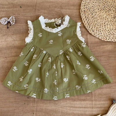 Icc European And American Style Girls Floral Lace Blouse