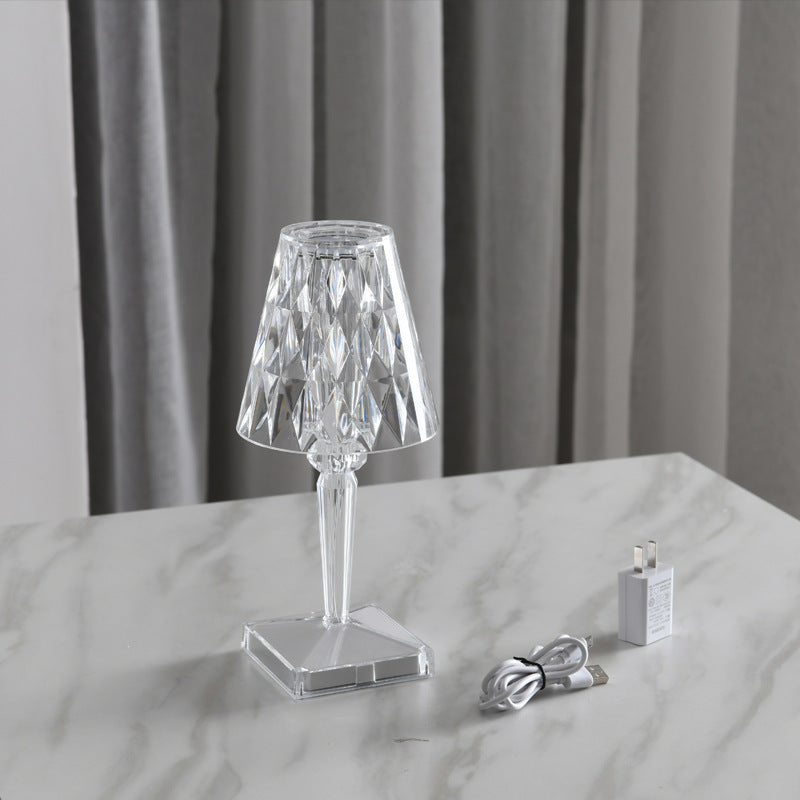 NEW Elegant Bedside or outside Diamond Acrylic Princess Table Lamp