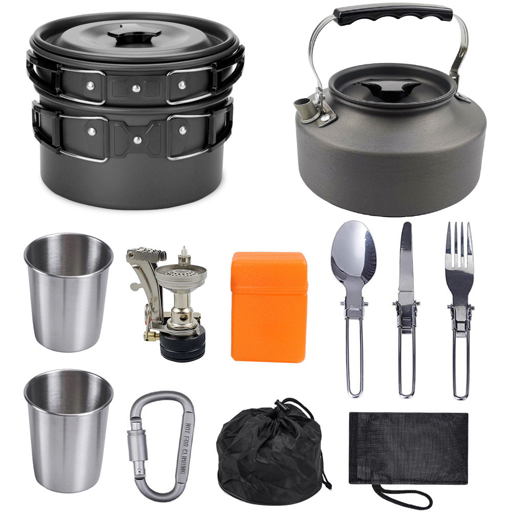 Portable Camping Kettle – Hard-Anodized Aluminum Outdoor Cooker with Heat-Resistant Handle | Lightweight & Compact Hiking Tea Pot: New Edition