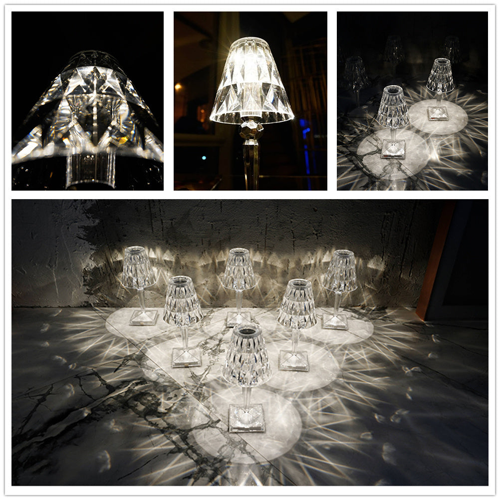 NEW Elegant Bedside or outside Diamond Acrylic Princess Table Lamp