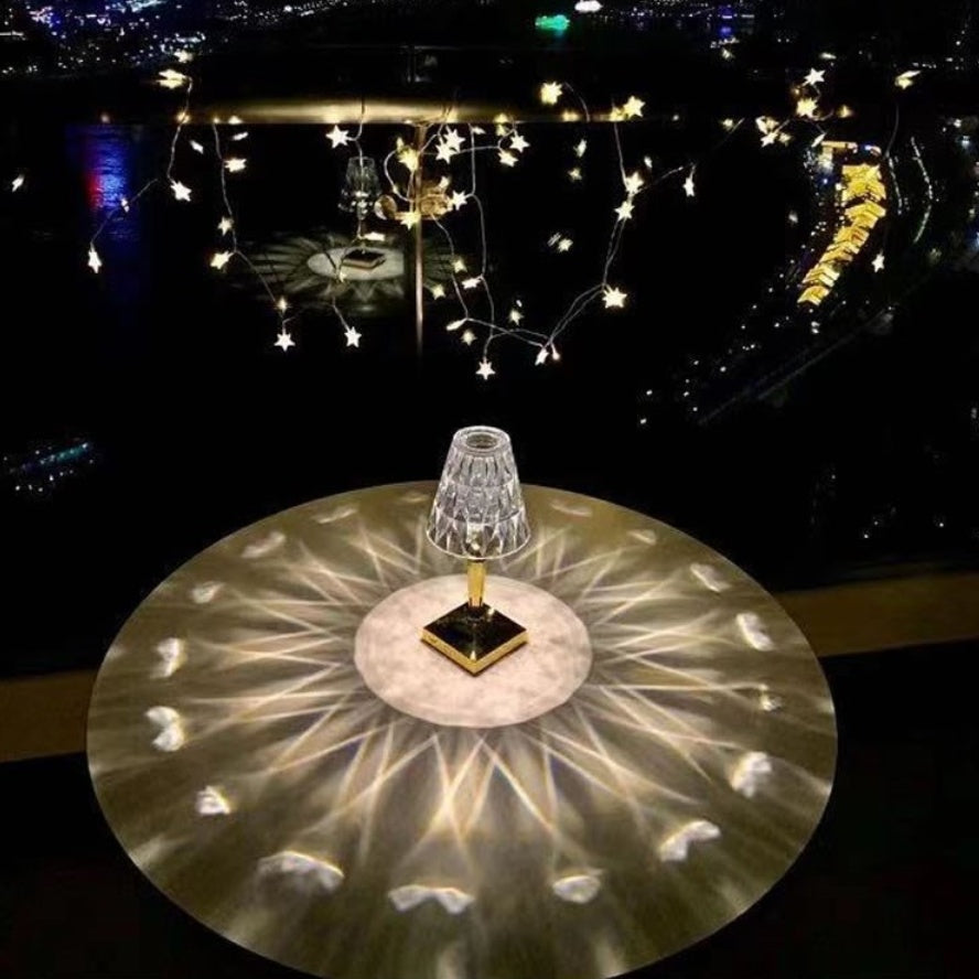NEW Elegant Bedside or outside Diamond Acrylic Princess Table Lamp