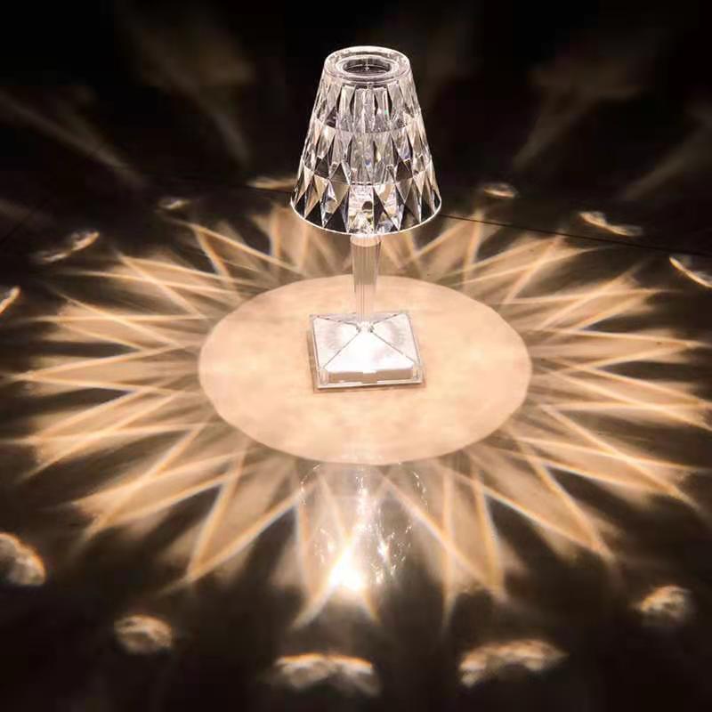 NEW Elegant Bedside or outside Diamond Acrylic Princess Table Lamp