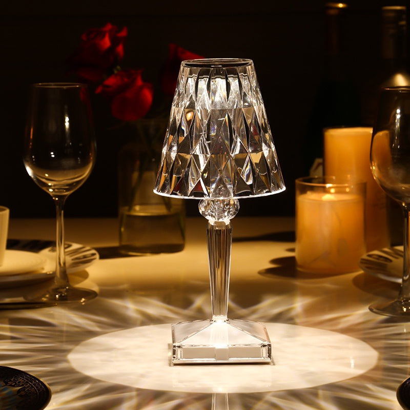 NEW Elegant Bedside or outside Diamond Acrylic Princess Table Lamp