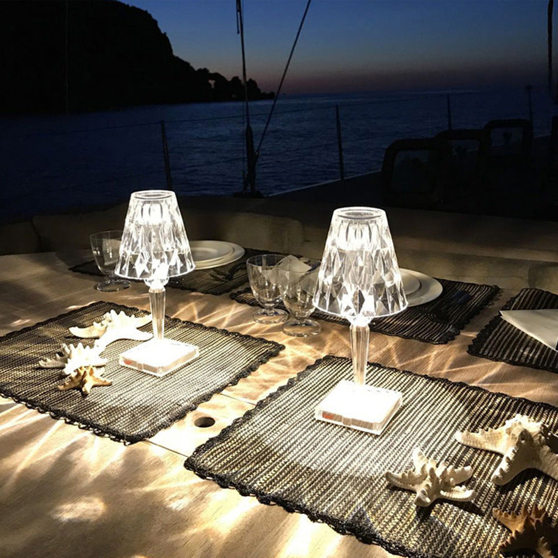 NEW Elegant Bedside or outside Diamond Acrylic Princess Table Lamp