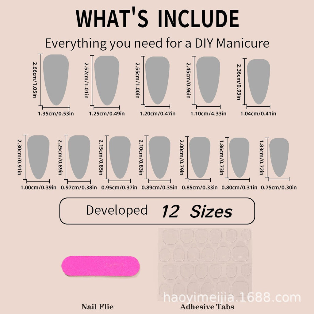 New wearable nail gradient glitter manicure patches almond-shaped nails fake nail patches