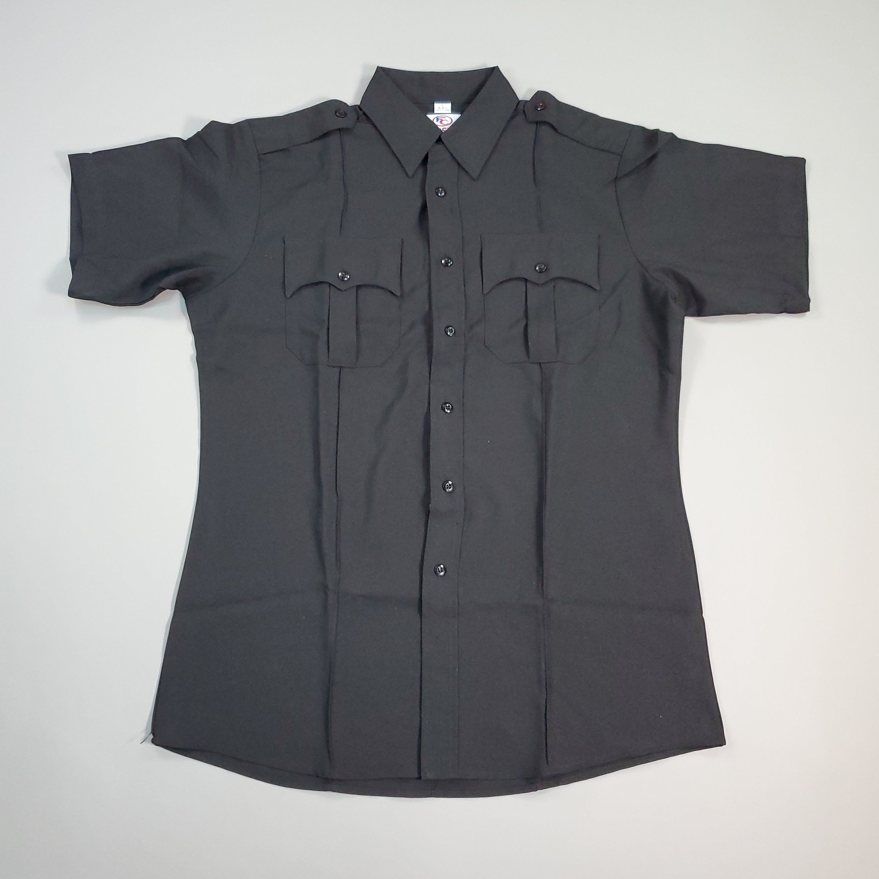 FIRST CLASS Short Sleeve Uniform Shirt Men's Sz L Black LS03 (New)