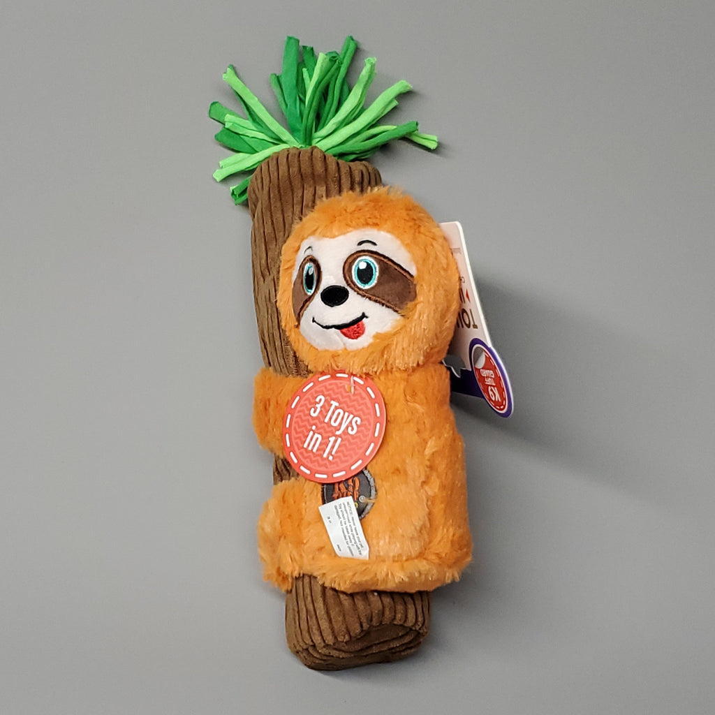 CHARMING PET Cuddly Climbers Sloth Plush K9 Tuff Guard Ultra Durable 69988 Orange (New)