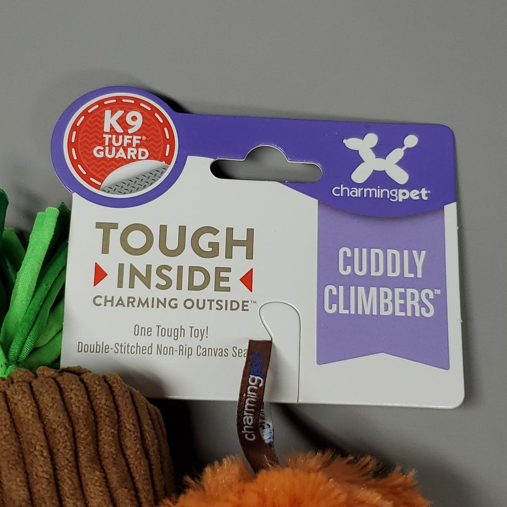 CHARMING PET Cuddly Climbers Sloth Plush K9 Tuff Guard Ultra Durable 69988 Orange (New)