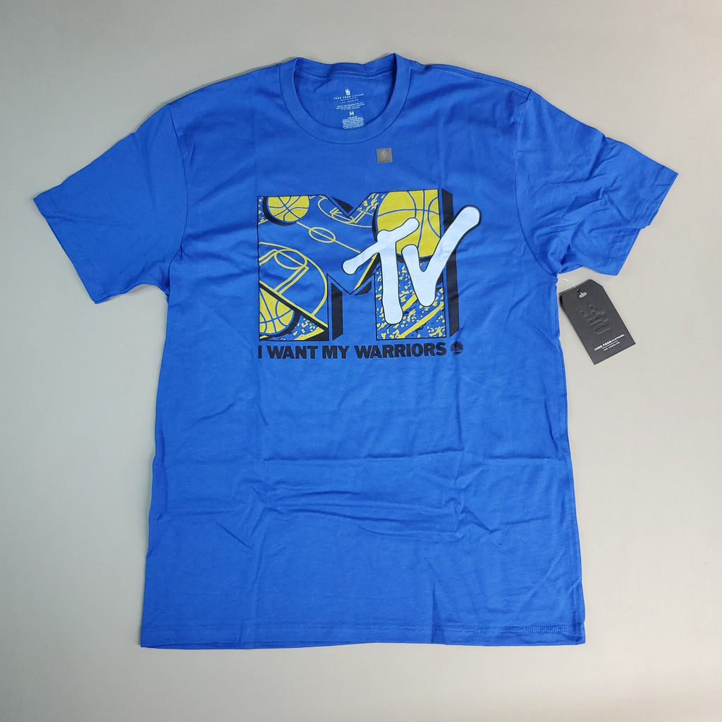 JUNK FOOD NBA MTV Short Sleeve T-Shirt I Want My Warriors Men's Sz M Blue (New)