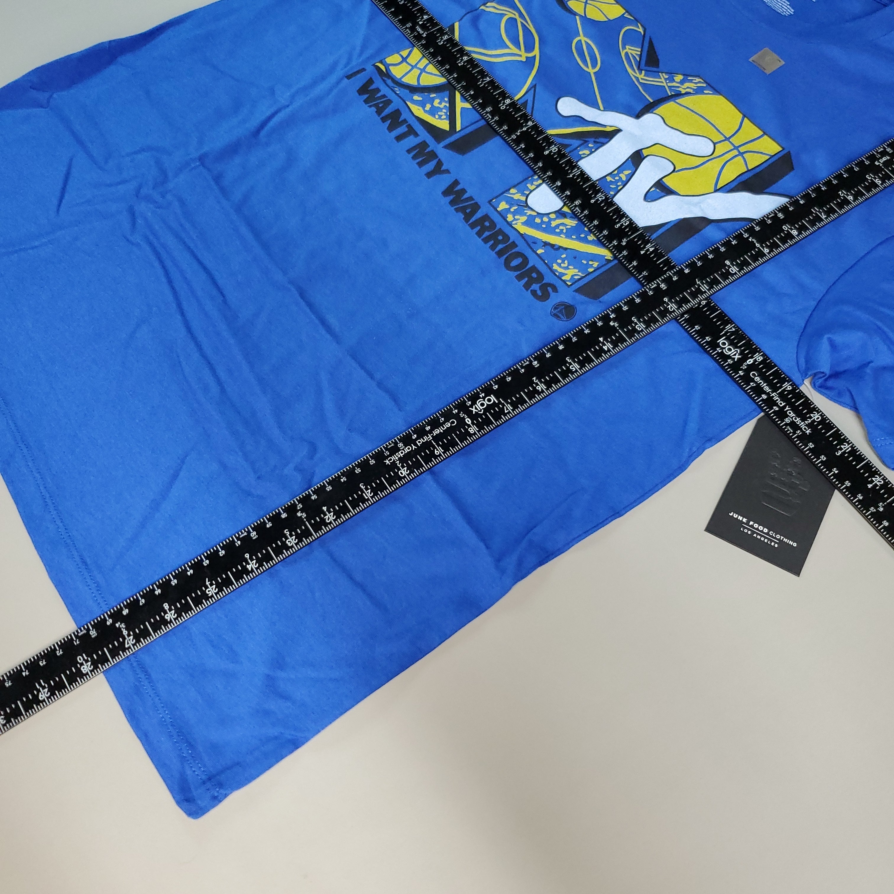 JUNK FOOD NBA MTV Short Sleeve T-Shirt I Want My Warriors Men's Sz M Blue (New)