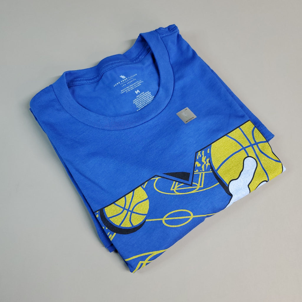 JUNK FOOD NBA MTV Short Sleeve T-Shirt I Want My Warriors Men's Sz M Blue (New)