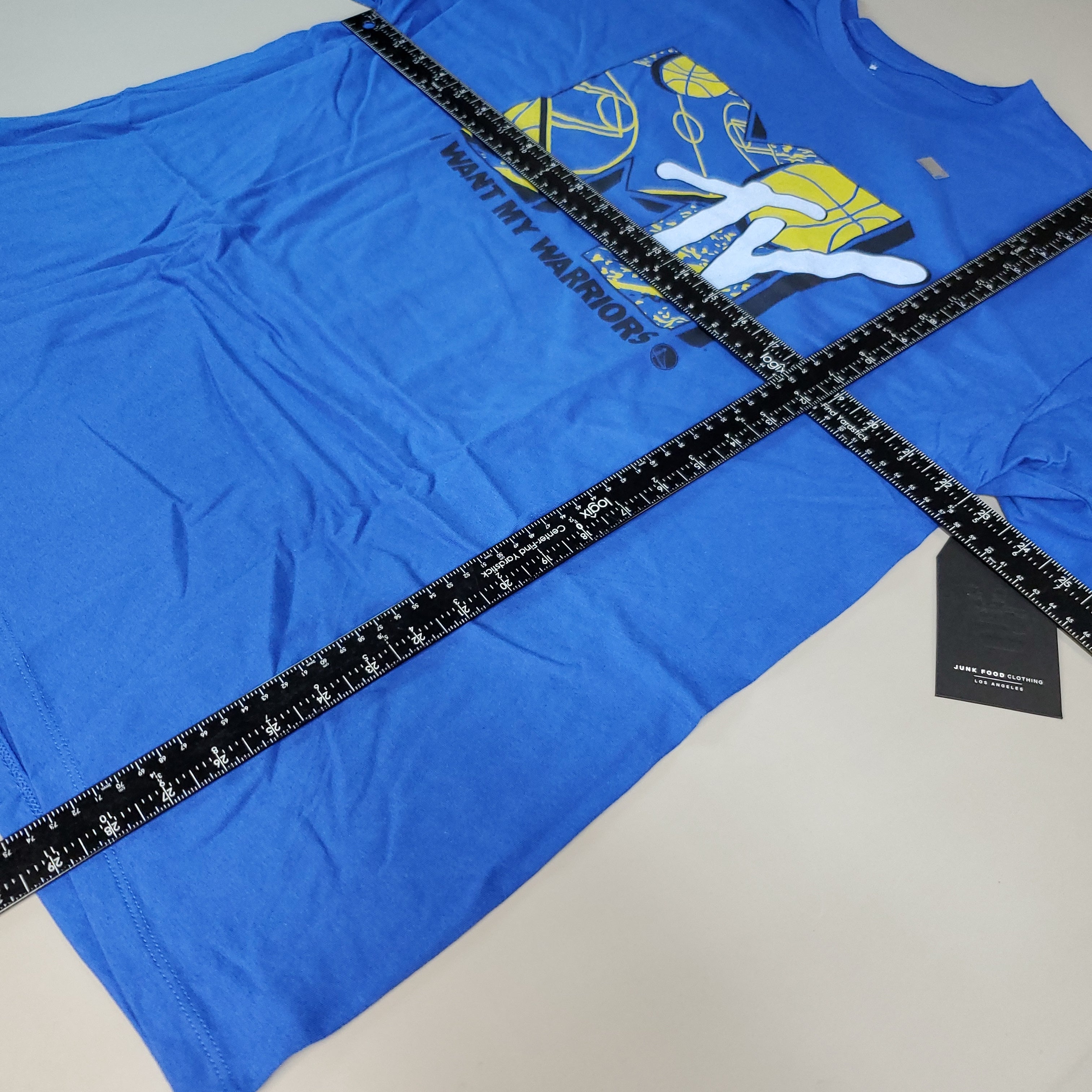 JUNK FOOD NBA MTV Short Sleeve T-Shirt I Want My Warriors Men's Sz 2XL Blue (New)