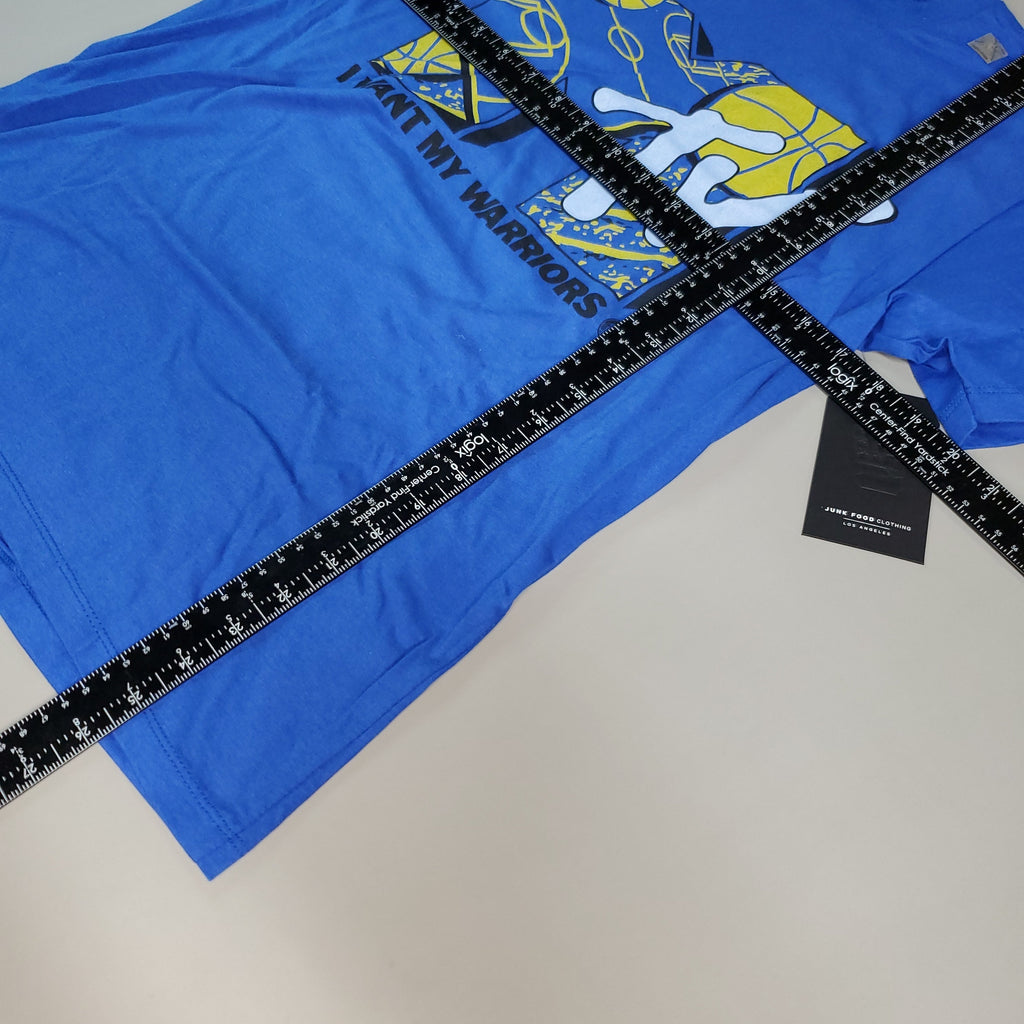 JUNK FOOD NBA MTV Short Sleeve T-Shirt I Want My Warriors Men's Sz S Blue (New)
