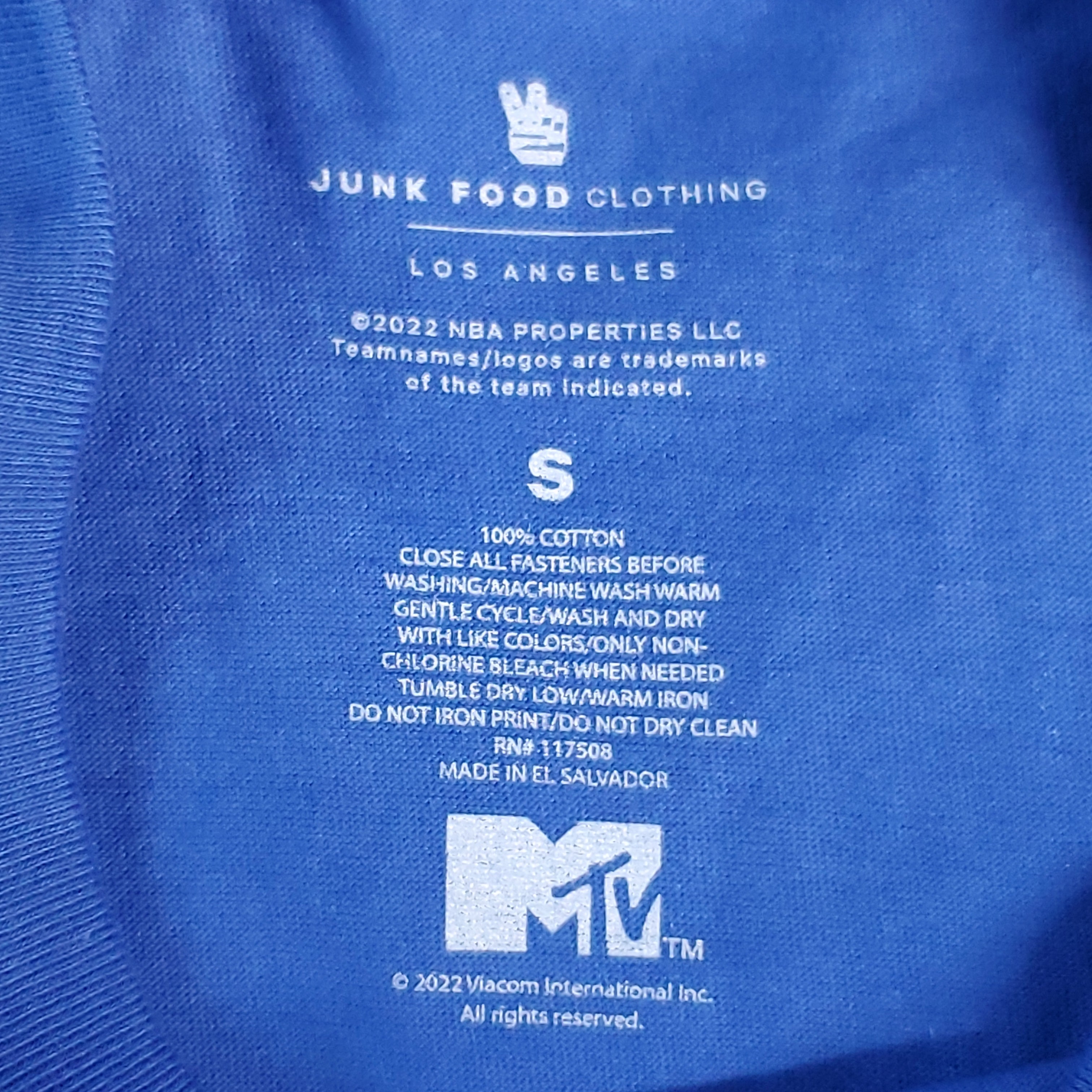 JUNK FOOD NBA MTV Short Sleeve T-Shirt I Want My Warriors Men's Sz S Blue (New)