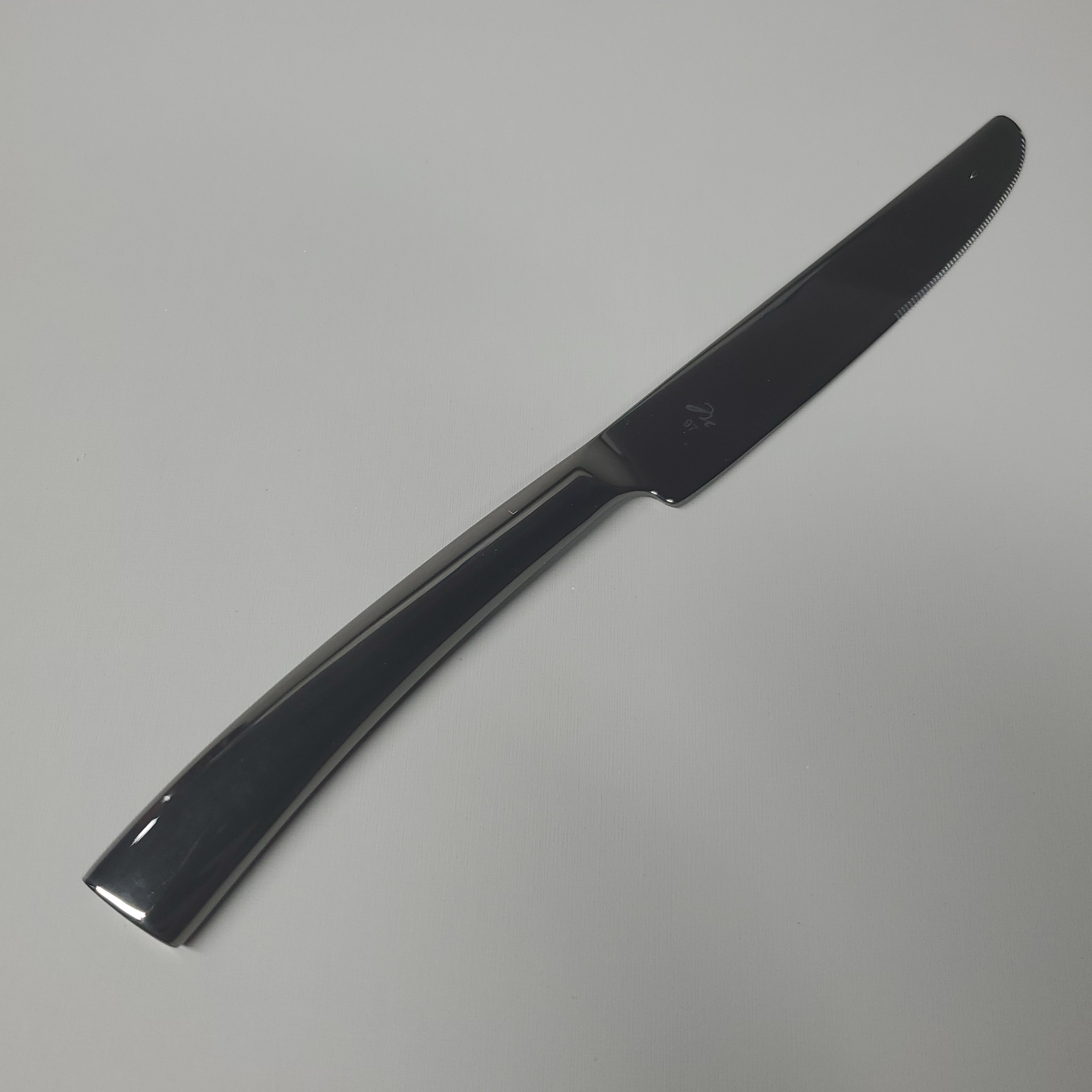 LIBBEY WORLD Tableware 12 Pcs Master's Gauge Aspect Dinner Knives 9-3/8" Dark Gunmetal (New)