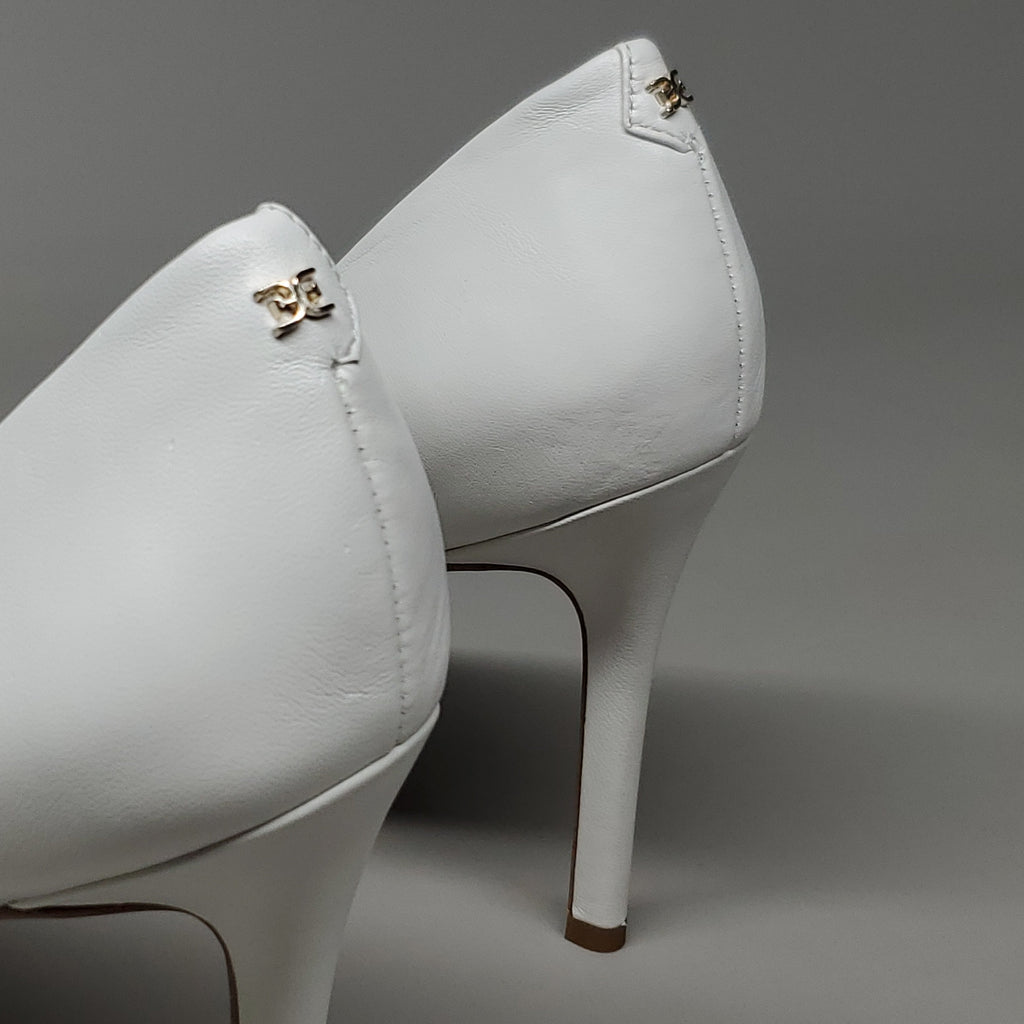 SAM EDELMAN Hazel High Heel Leather Shoes Women's Sz 7 Bright White E5638LC102 (New)