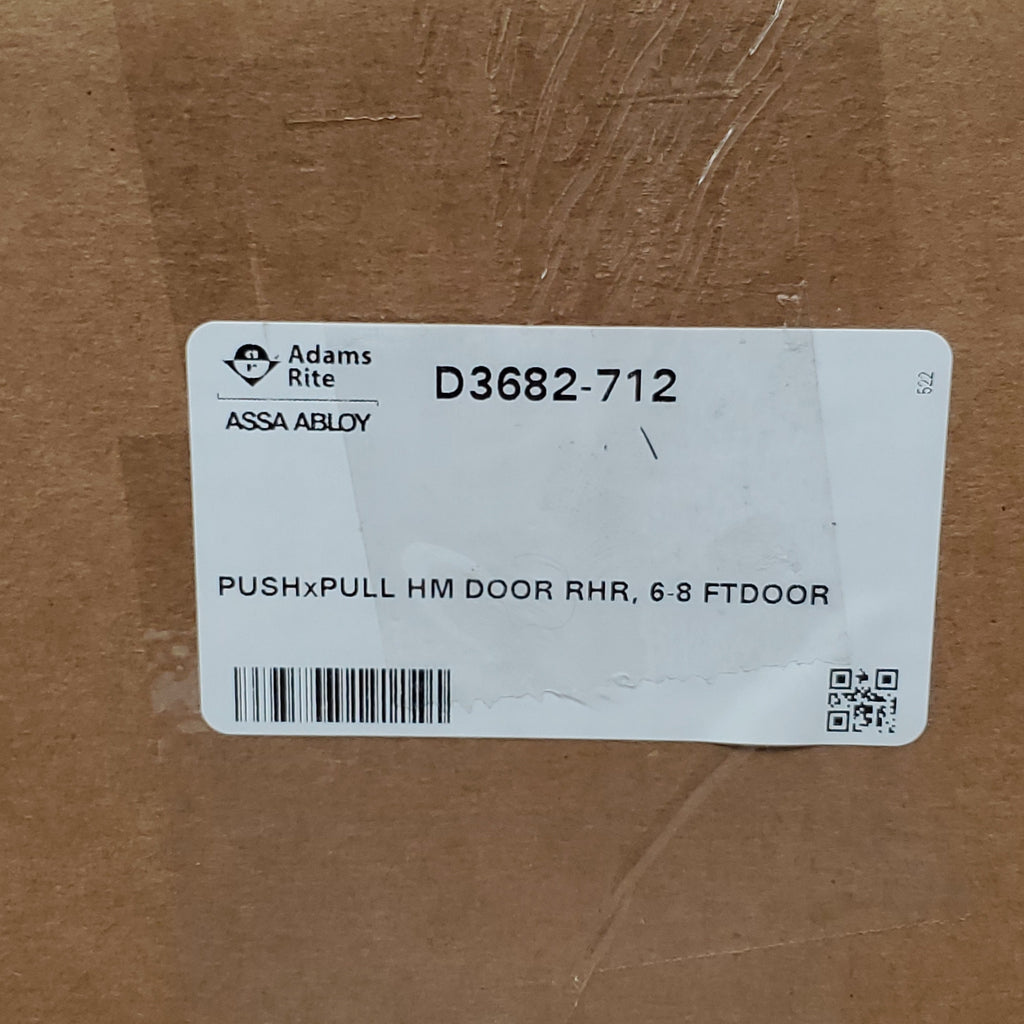 ADAMS RITE Push & Pull Paddle Recessed Door Latch Kit RHR For 6-8 Ft. DOOR Silver / Black Aluminum D3682-712 (New)