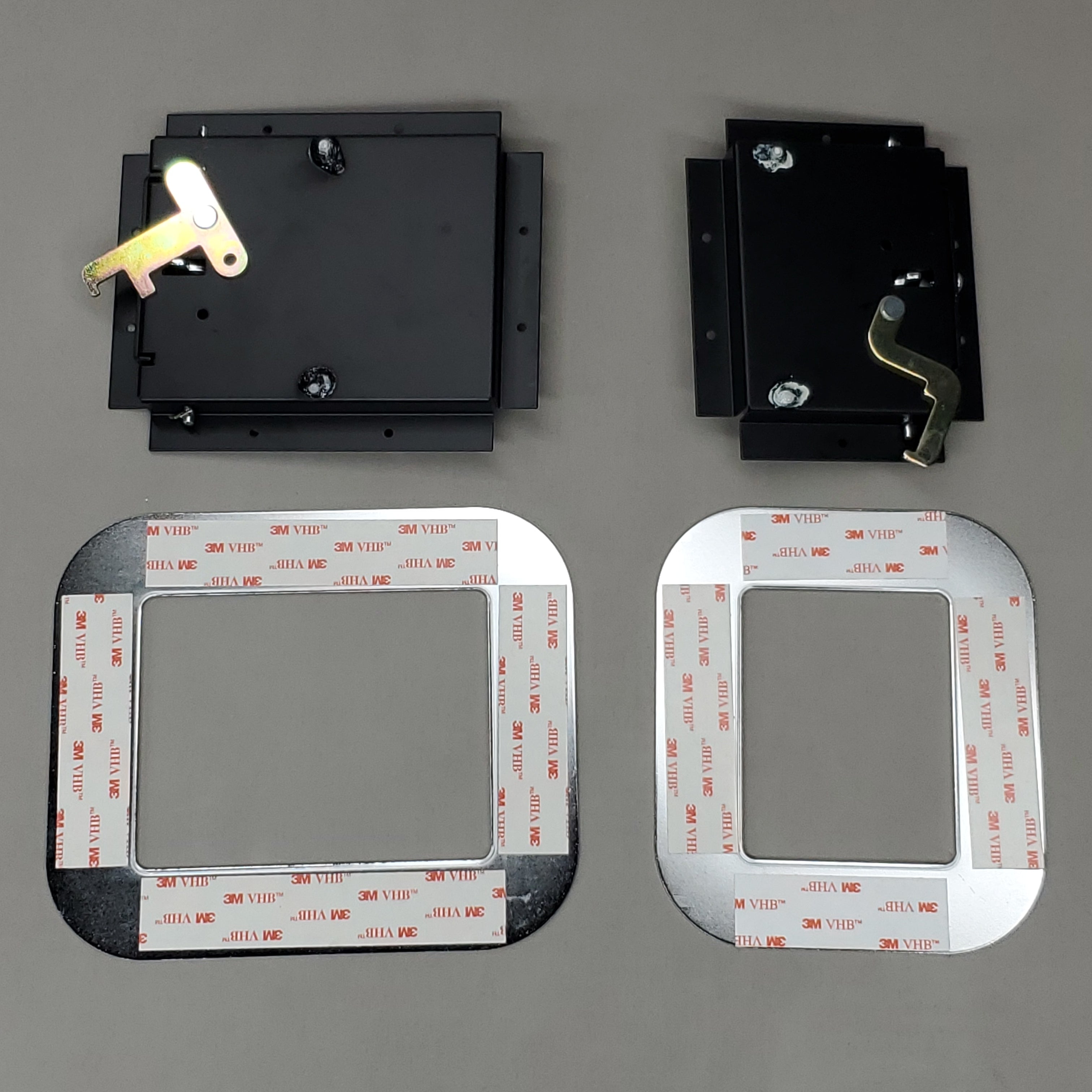ADAMS RITE Push & Pull Paddle Recessed Door Latch Kit LHR For 6-8 Ft. DOOR Silver / Black Aluminum D3682-812 (New)