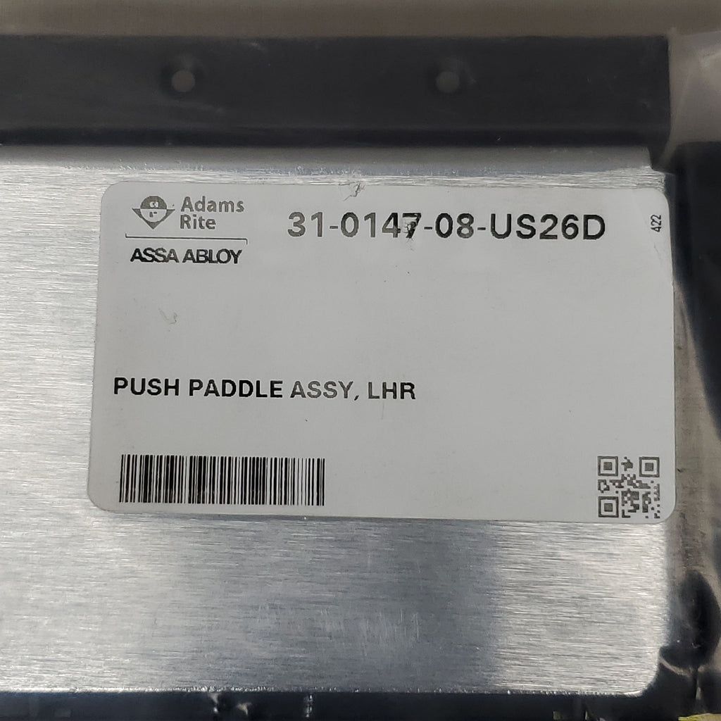ADAMS RITE Push & Pull Paddle Recessed Door Latch Kit LHR For 6-8 Ft. DOOR Silver / Black Aluminum D3682-812 (New)