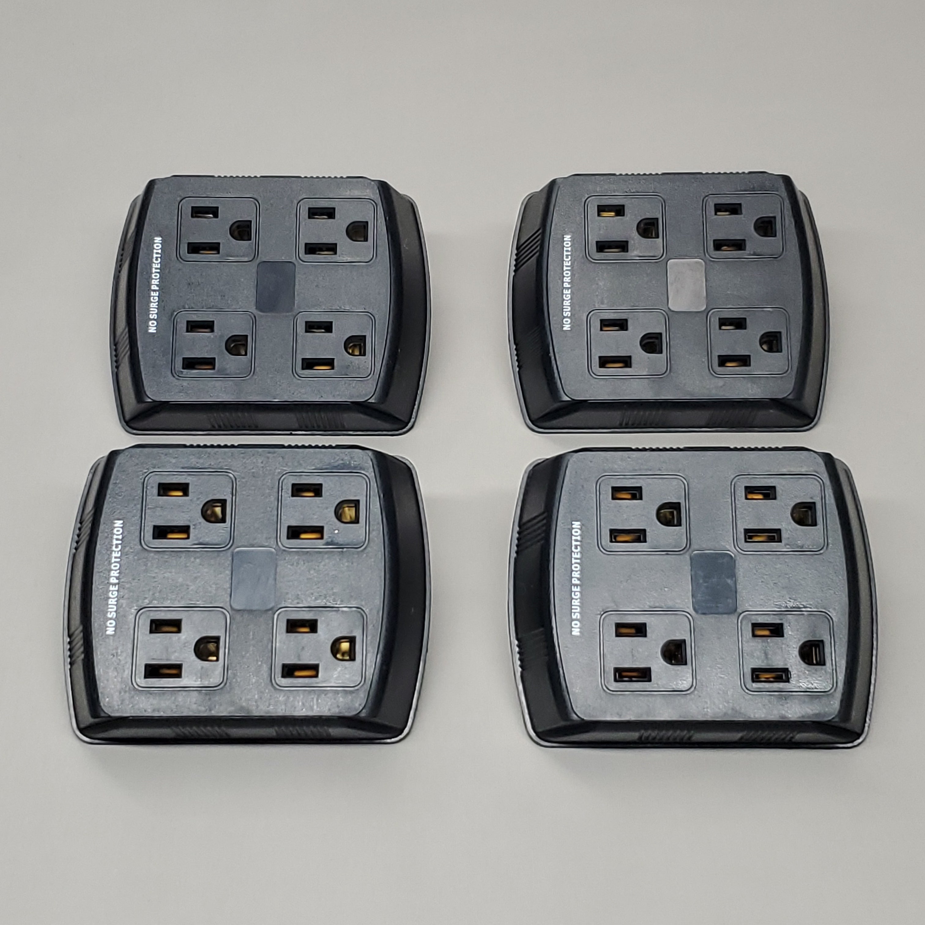 ALL SYSTEM BROADBAND 4 PCS Power Block 4 Outlet Wall Extenders Black PB1025016 (New)