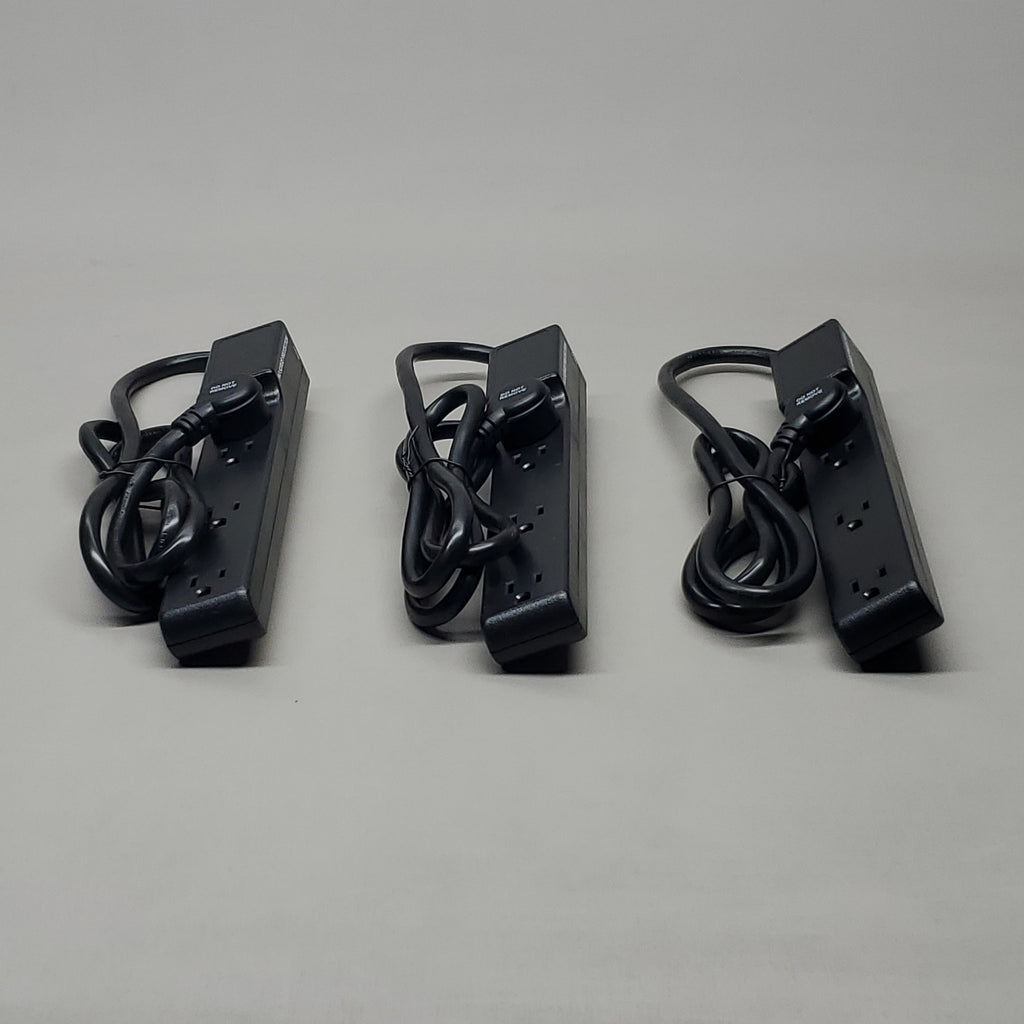 ALL SYSTEM BROADBAND 3-PACK! Power Strips 4-Outlet w/ 4' Extension Cable (New)