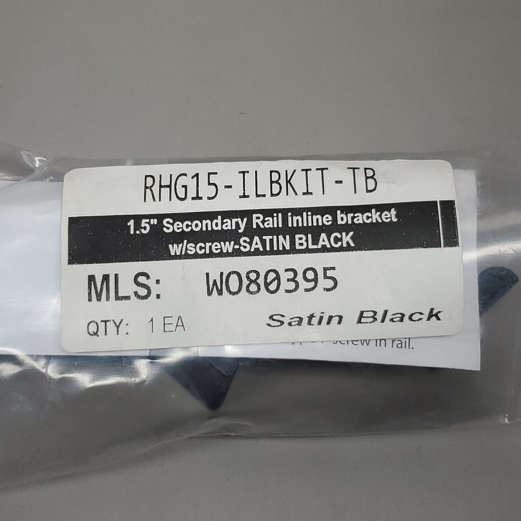 ULTRA MAX Aluminum 1.5" Secondary Rail Inline Bracket W/ Screw Satin Black W080395 (New)