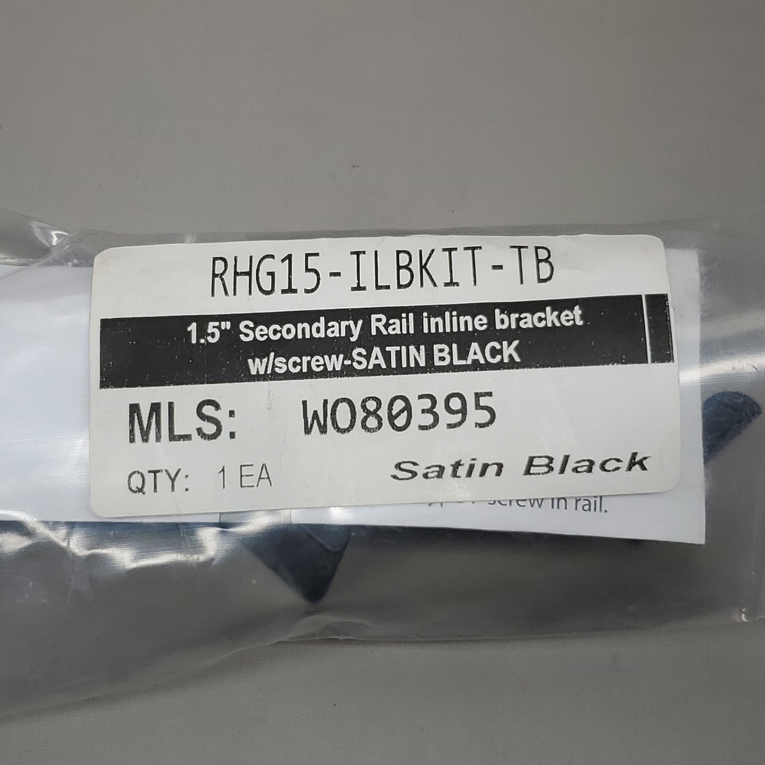 ULTRA MAX Aluminum 1.5" Secondary Rail Inline Bracket W/ Screw Satin Black W080395 (New)