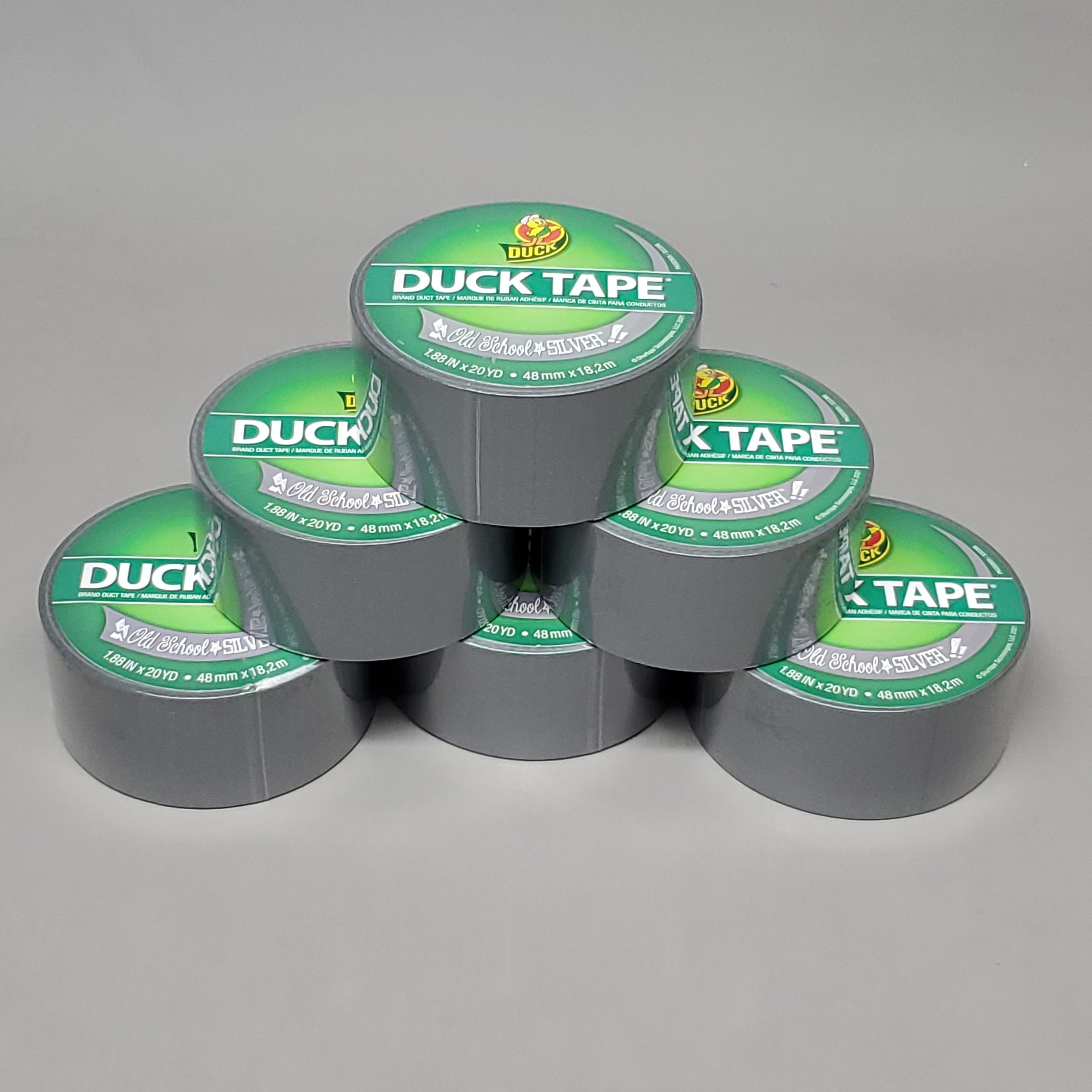 SHURTAPE DUCK TAPE 6 Rolls of Silver Duct Tape 1.88" X 20 YD 281932