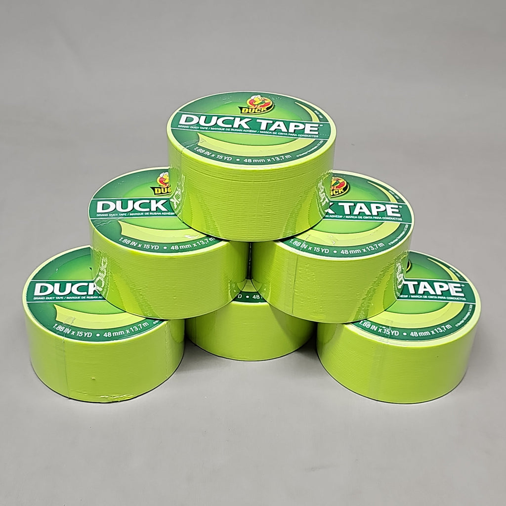 SHURTAPE Duck Tape 6 Rolls of Fluorescent Citrus 1.88"x15 YD 285225 (New)