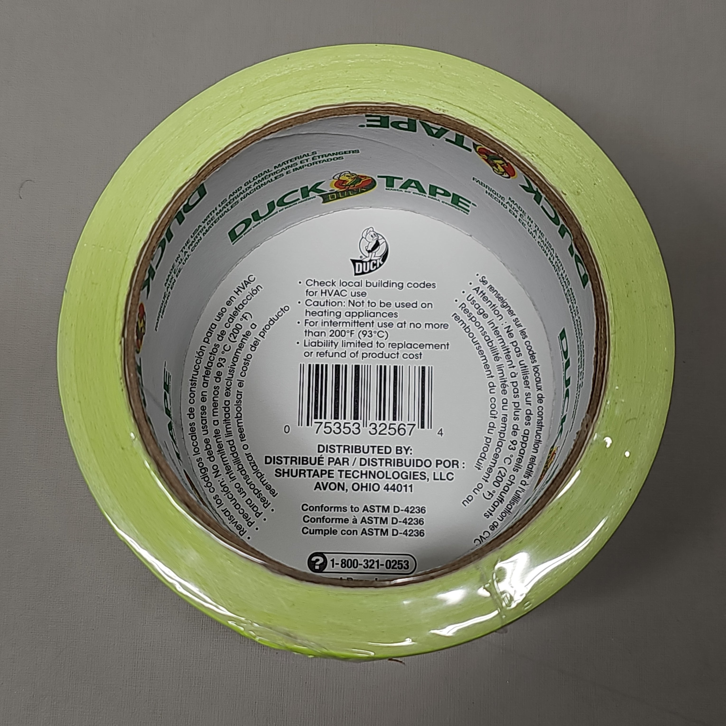 SHURTAPE Duck Tape 6 Rolls of Fluorescent Citrus 1.88"x15 YD 285225 (New)