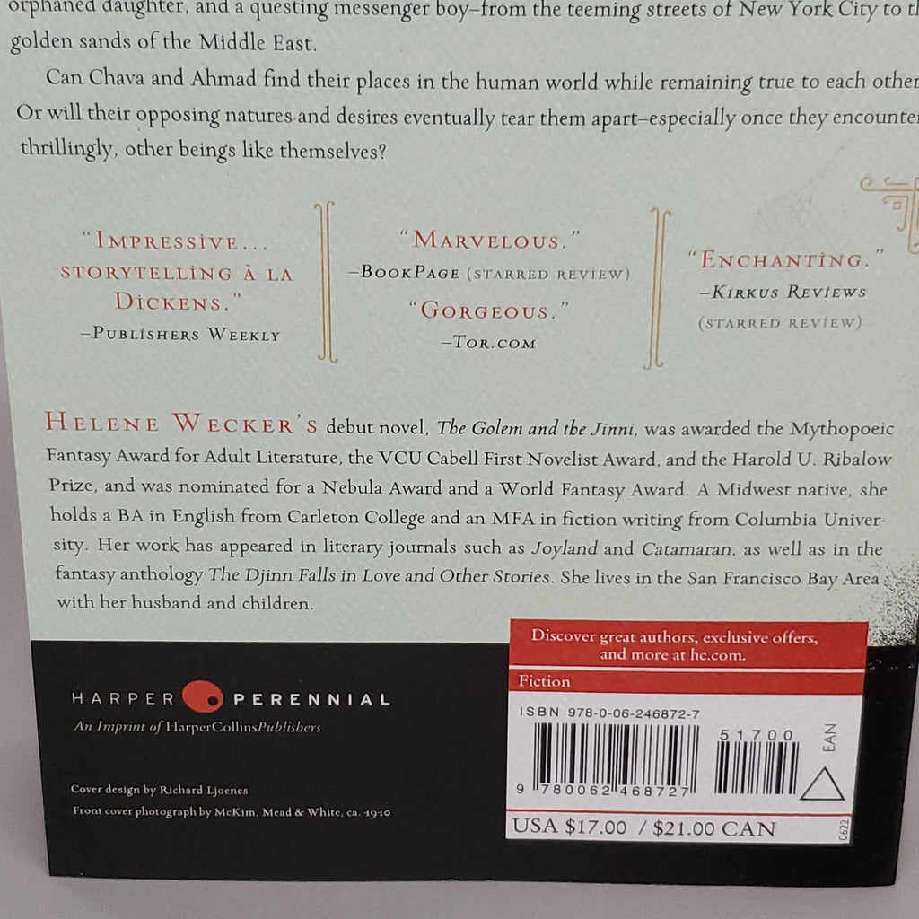 THE HIDDEN PLACE A Novel of The Golem and the Jinni By Helene Wecker Paperback Book (New)