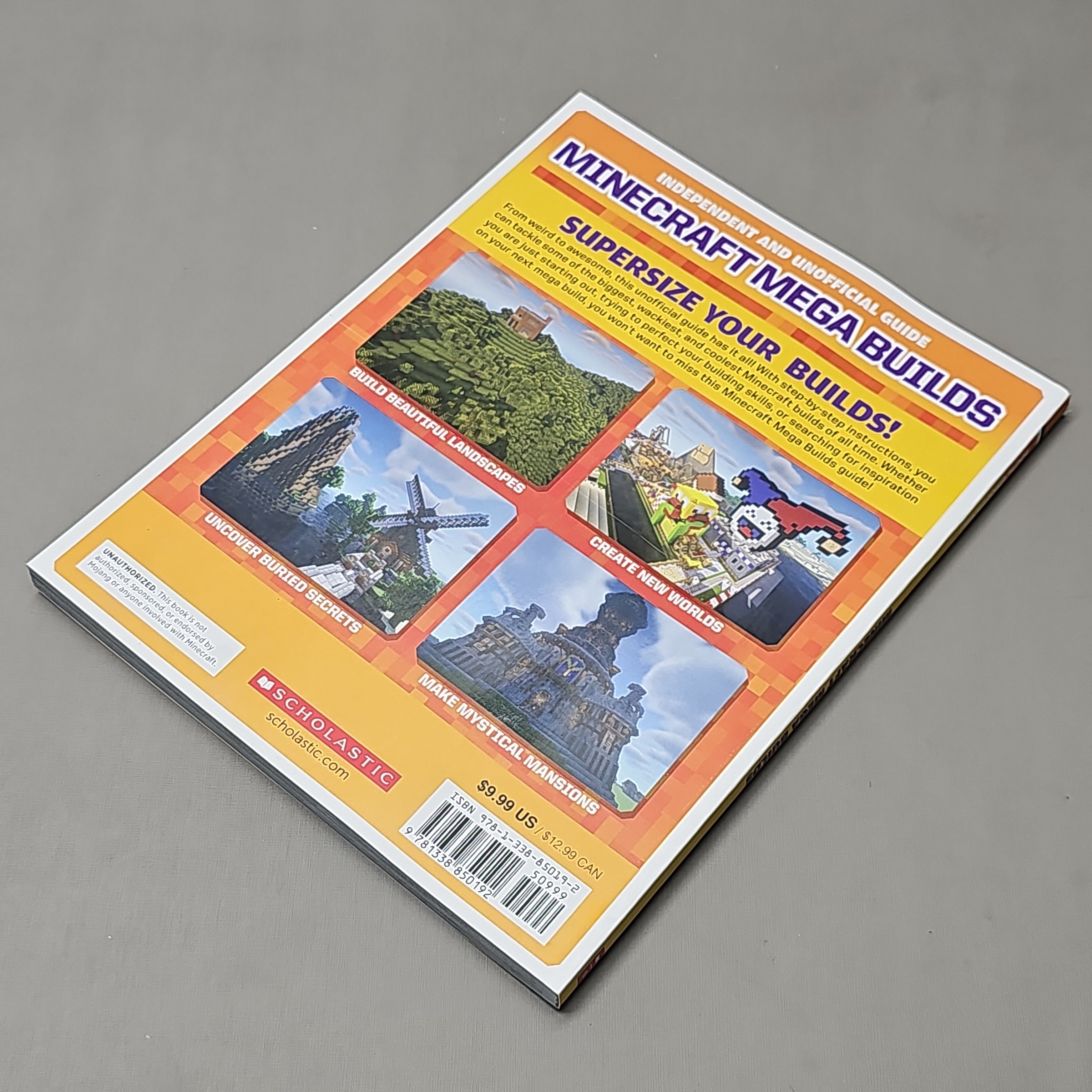 SCHOLASTIC Minecraft Mega Builds 100% Unofficial Paperback Book (New)