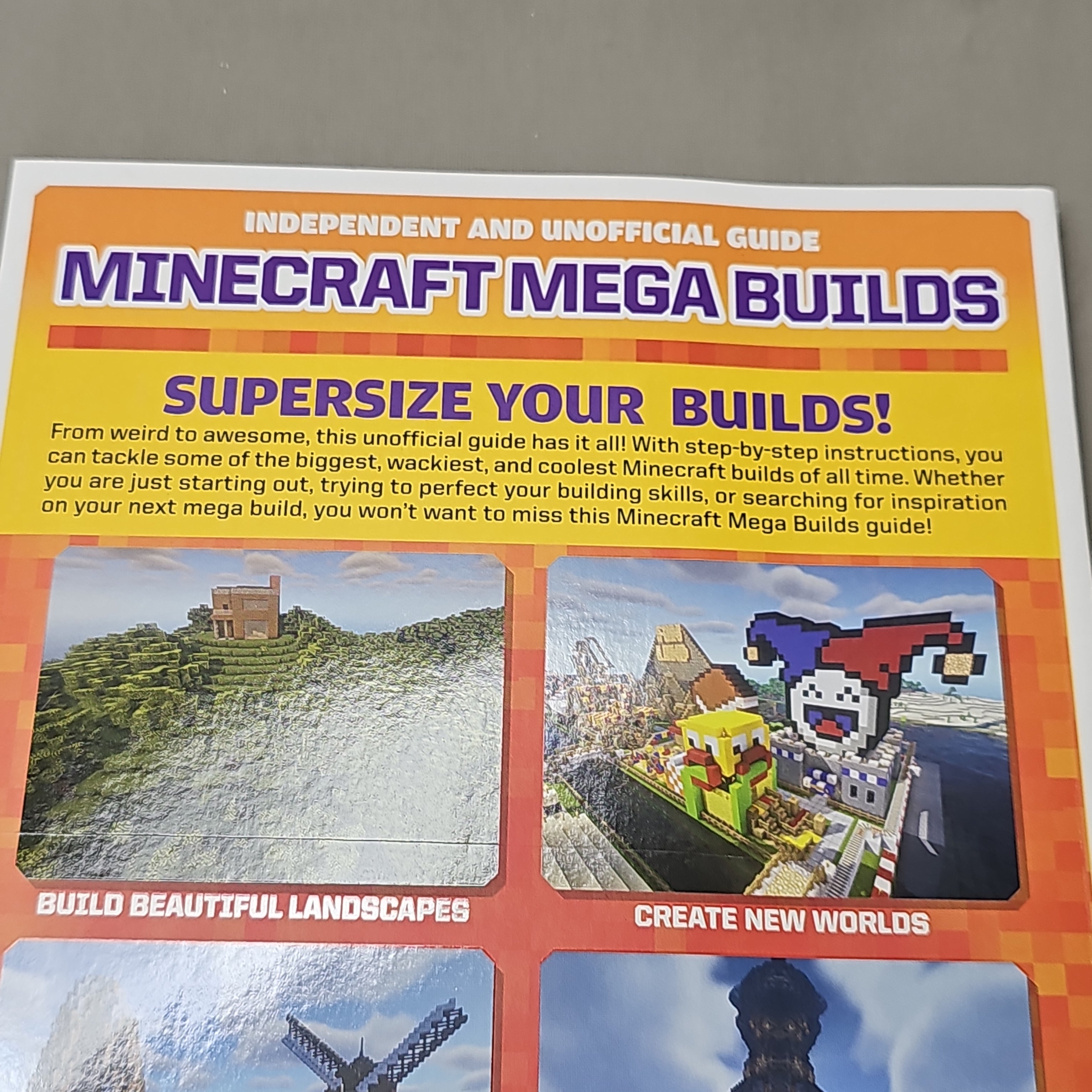 SCHOLASTIC Minecraft Mega Builds 100% Unofficial Paperback Book (New)