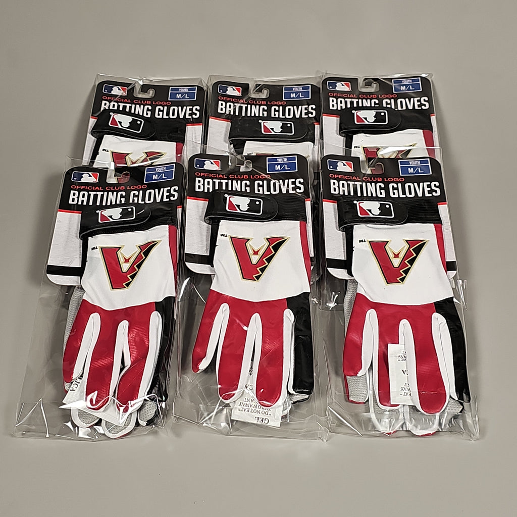 FRANKLIN SPORTS (6 PAIR) Arizona Diamondbacks Youth Batting Gloves Sz Youth M/L 76016F29P6