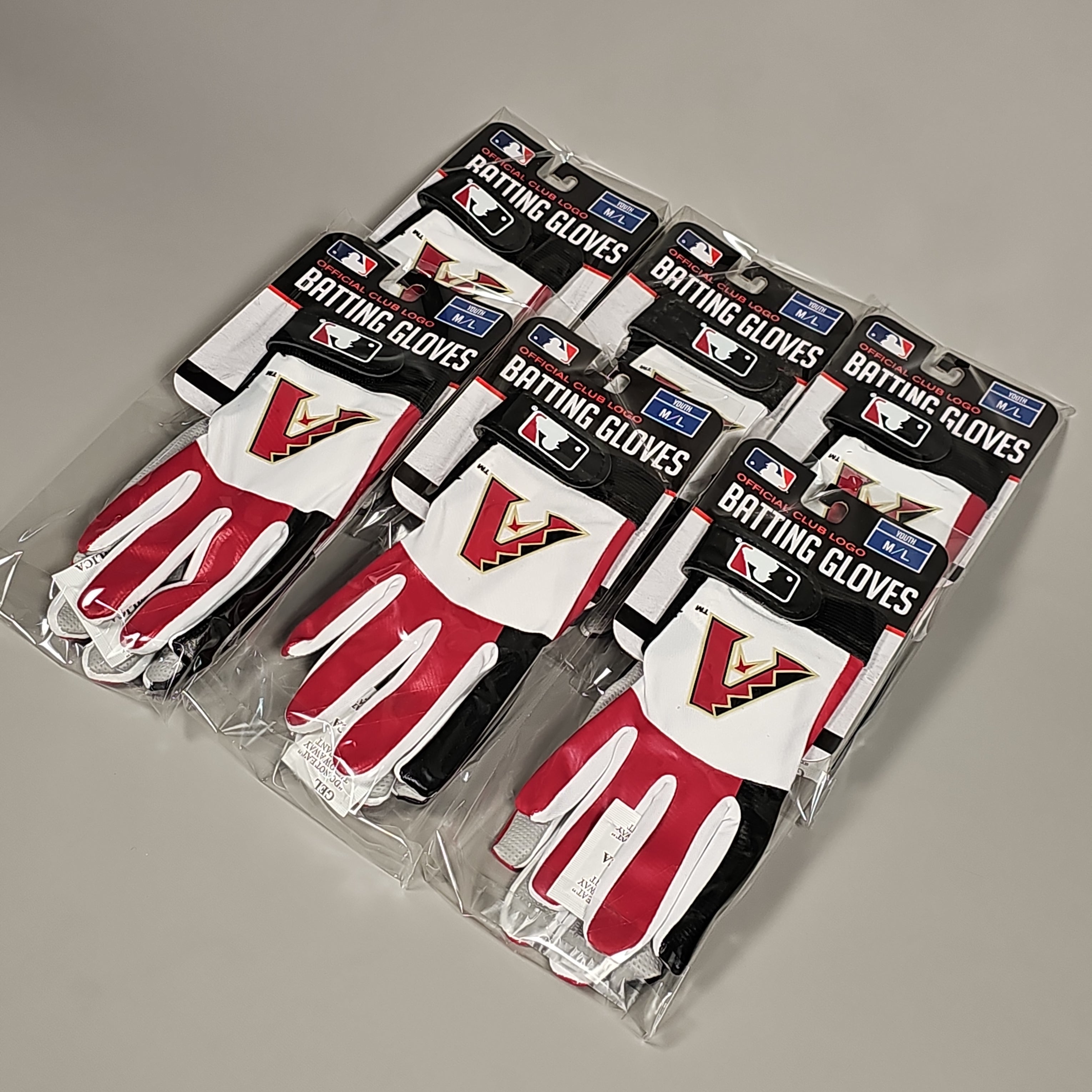 FRANKLIN SPORTS (6 PAIR) Arizona Diamondbacks Youth Batting Gloves Sz Youth M/L 76016F29P6