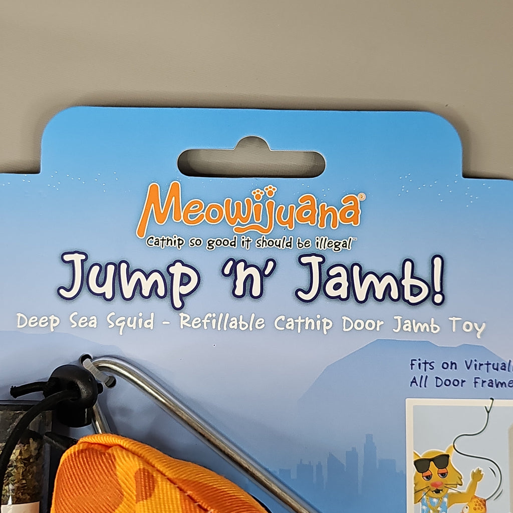 SMARTER PAW Meowijuana Organic Catnip Toy Jump 'n' Jamb Deep Sea Squid Door Jamb Cat Toy (New)