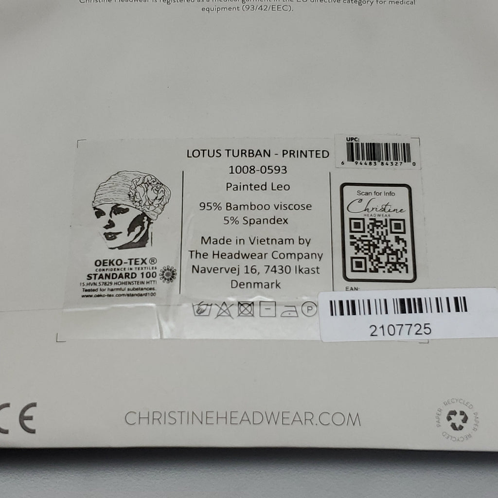 CHRISTINE HEADWEAR Lotus Turban Printed Leo 1008-0593 (New)