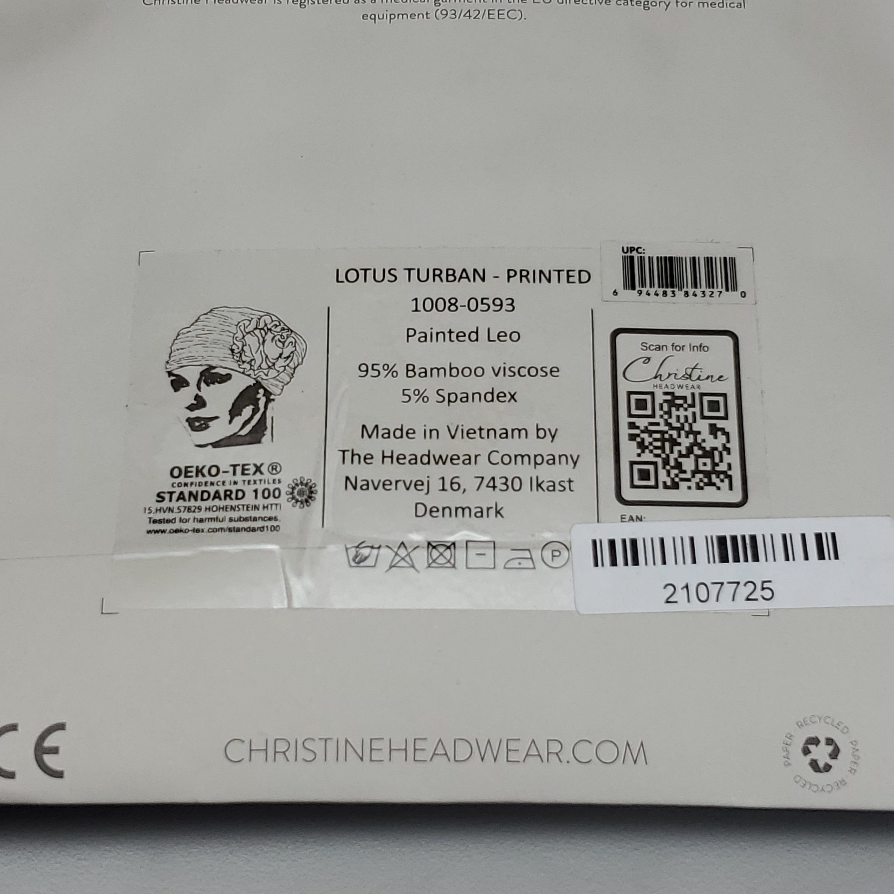 CHRISTINE HEADWEAR Lotus Turban Printed Leo 1008-0593 (New)